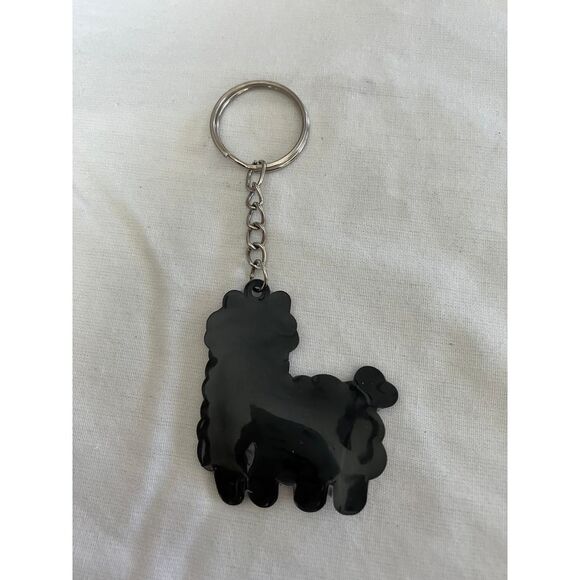Silicone Pink Cartoon Llama Keychain Key Ring or Bag Charm - Picture 3 of 4
